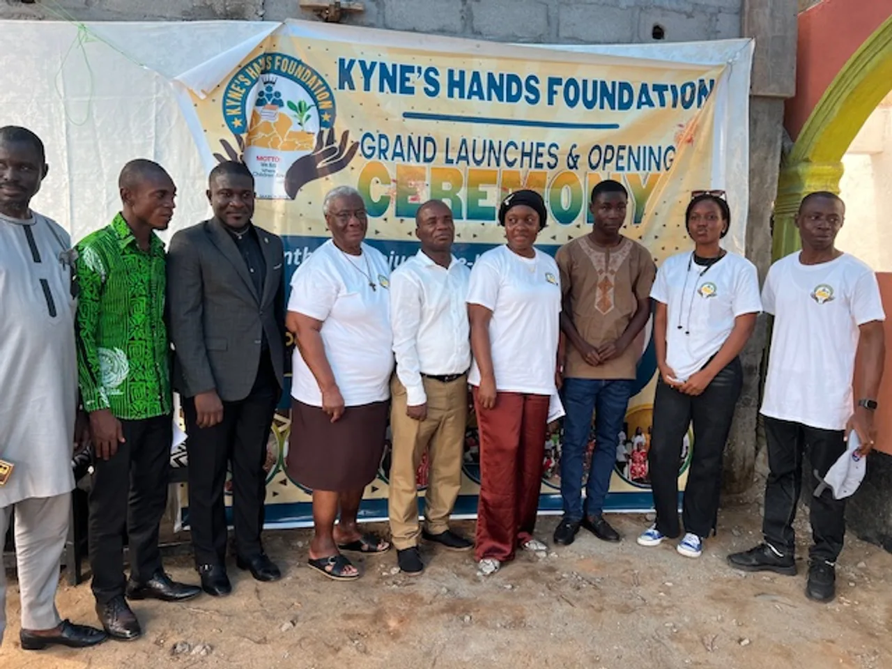 Kyne Hands Foundation team and guests at the foundation's grand launch ceremony in Liberia